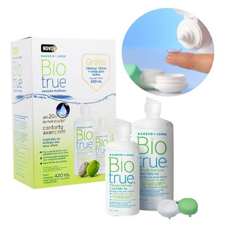 Kit Biotrue Solução Multiuso - Solução Limpadora para Lentes de Contato Gelatinosas