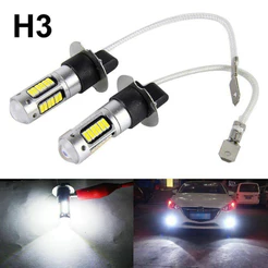 Kit 2 Lâmpadas H3 30 Leds 100w Branca 6000k farol neblina