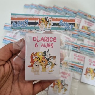 kit Lembrancinha 10 Jogo da Memória Bluey Bingo Personalizados