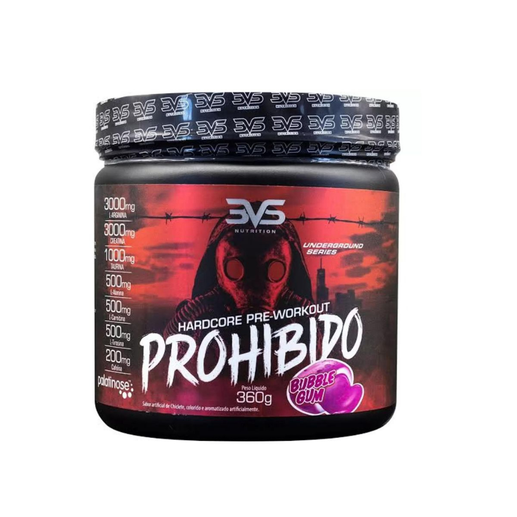 Pre treino Prohibido 360 gramas 3VS Nutrition - com Creatina