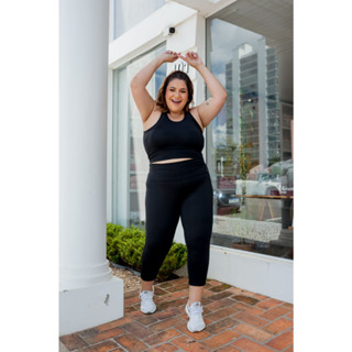 CALÇA CORSÁRIO PLUS SIZE FEMININA CINTURA ALTA FITNESS