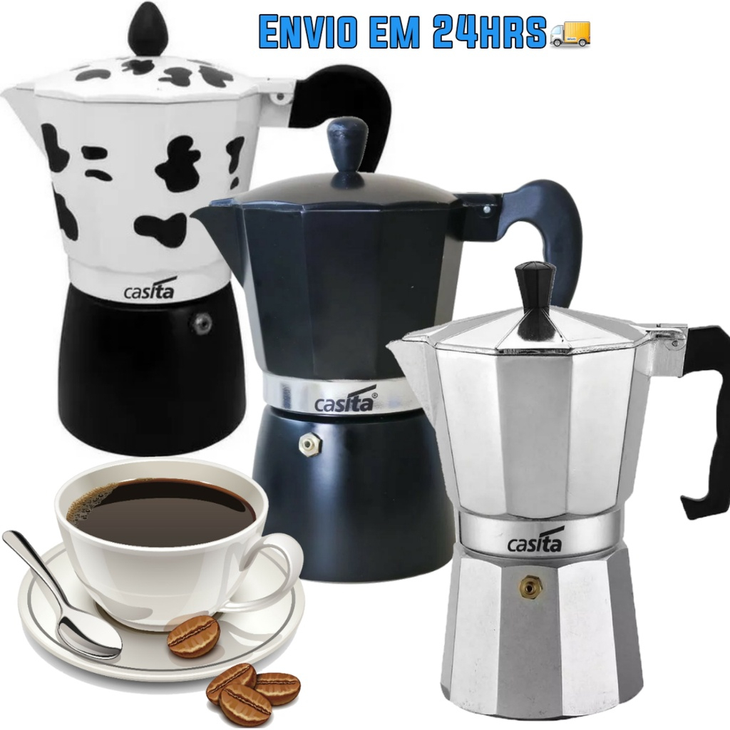 Cafeteira Italiana de  Alumínio Café Expresso 3,6,9 e 12 Xícaras Italiana Moka Express Faz Café