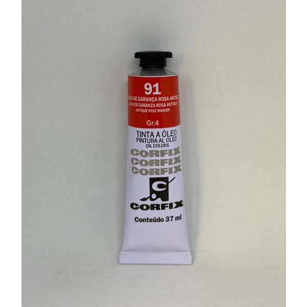 Tinta Óleo 37ml Para Pintura Em Tela Corfix G4 - 91 - Laca de Garança Rosa Antiga