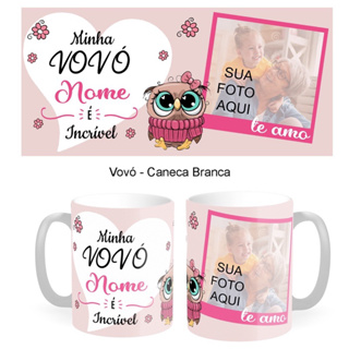 Caneca Dia das Mães Vovó com Foto e Nome Personalizado, Presente dia das Mães Rainha em Oferta na Shopee