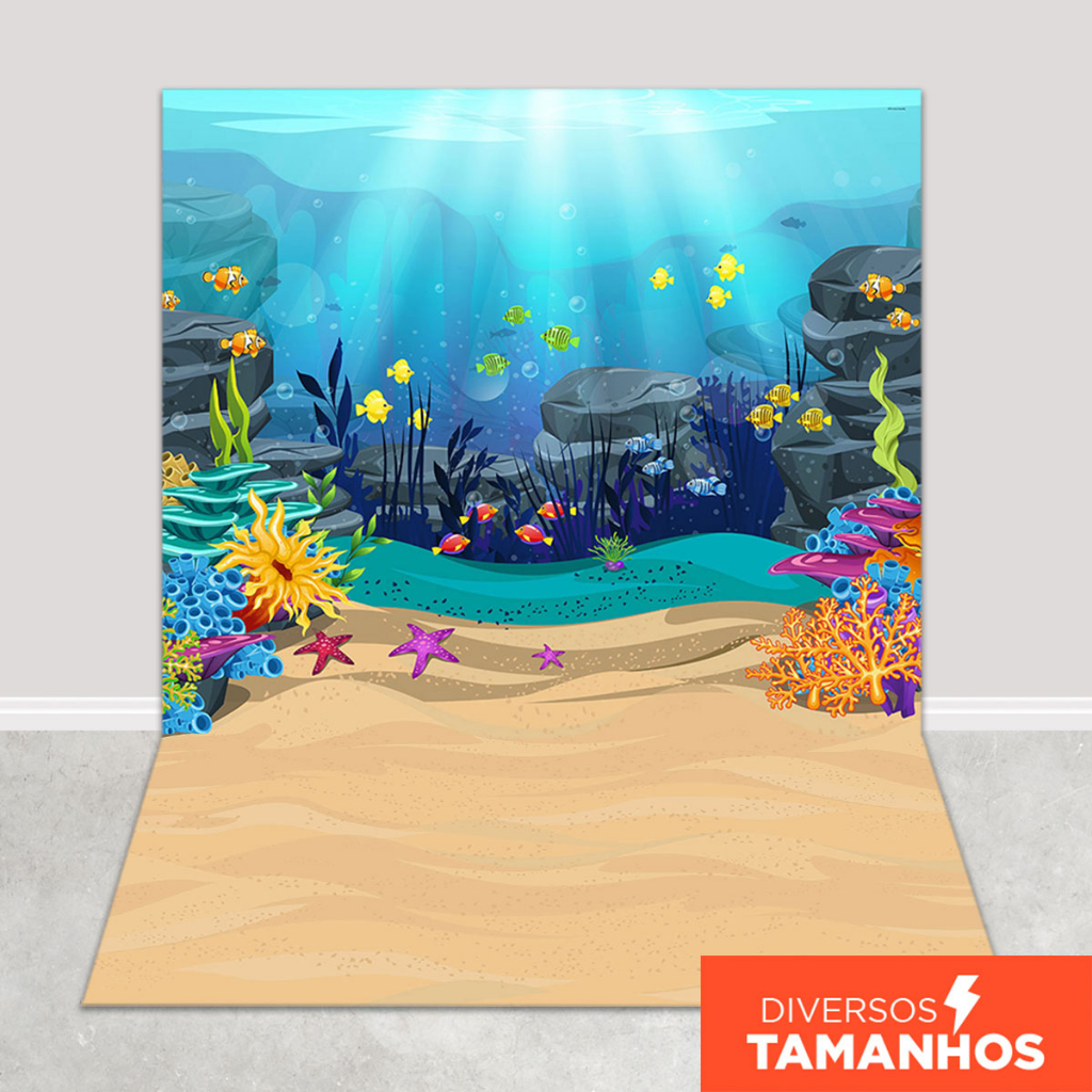 Fundo Fotográfico Fundo do Mar Cenário Painel Em Tecido Sublimado para Foto - FFP-134