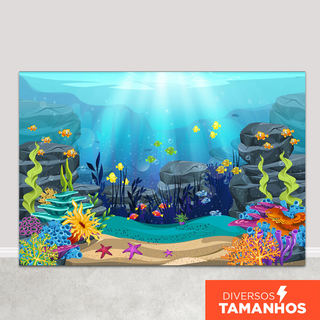 Fundo Fotográfico Fundo do Mar Cenário Verão Em Tecido Sublimado Painel para Foto em Oferta na Shopee