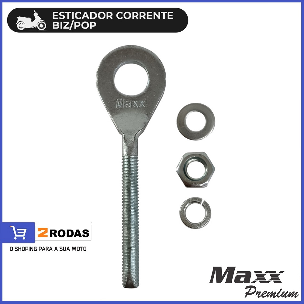 Esticador de Corrente do Kit Transmissão C100 Biz125 110 Pop 100 C/ Porca e Arruela