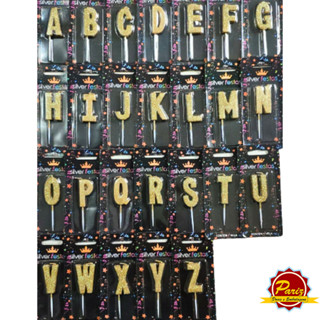 Vela de Letras Glitter Dourada, Vela para Aniversário - Silver festas