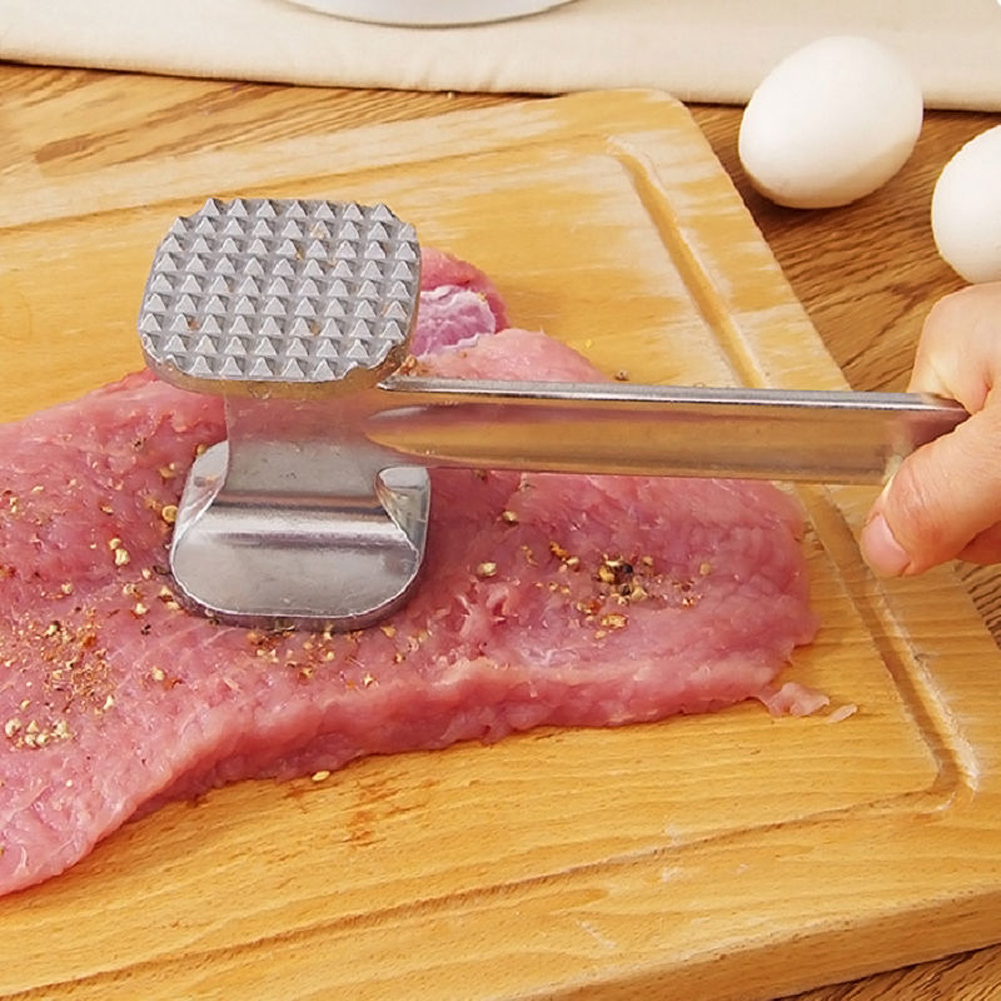 Martelo Amaciador Para Carne Em Alumínio Cozinha Bater Bife Top Chef Aço Inoxidável 18CM