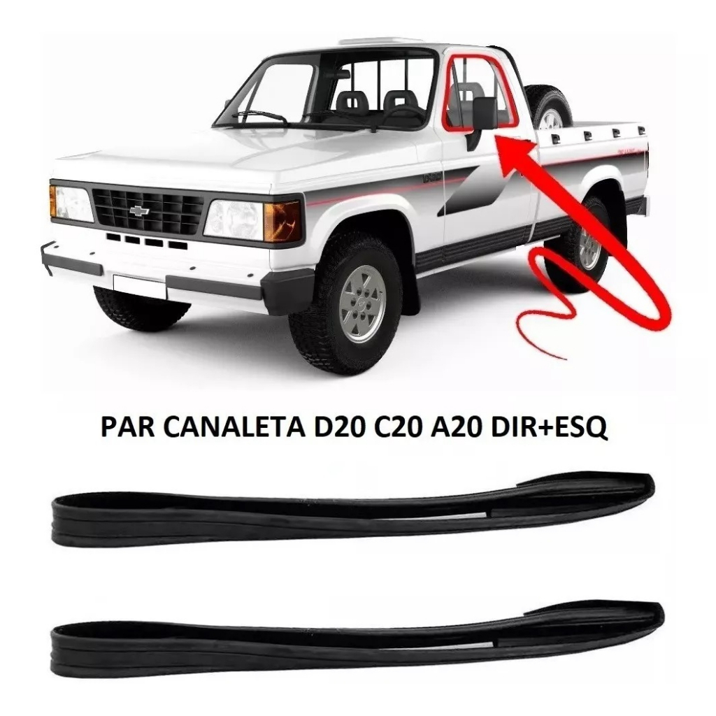 Par Borracha Canaleta Pestana Vidro D20 Bonanza Veraneio