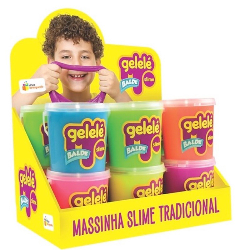 Slime Gelele Balde 457g & 157g Colorida cheirosa