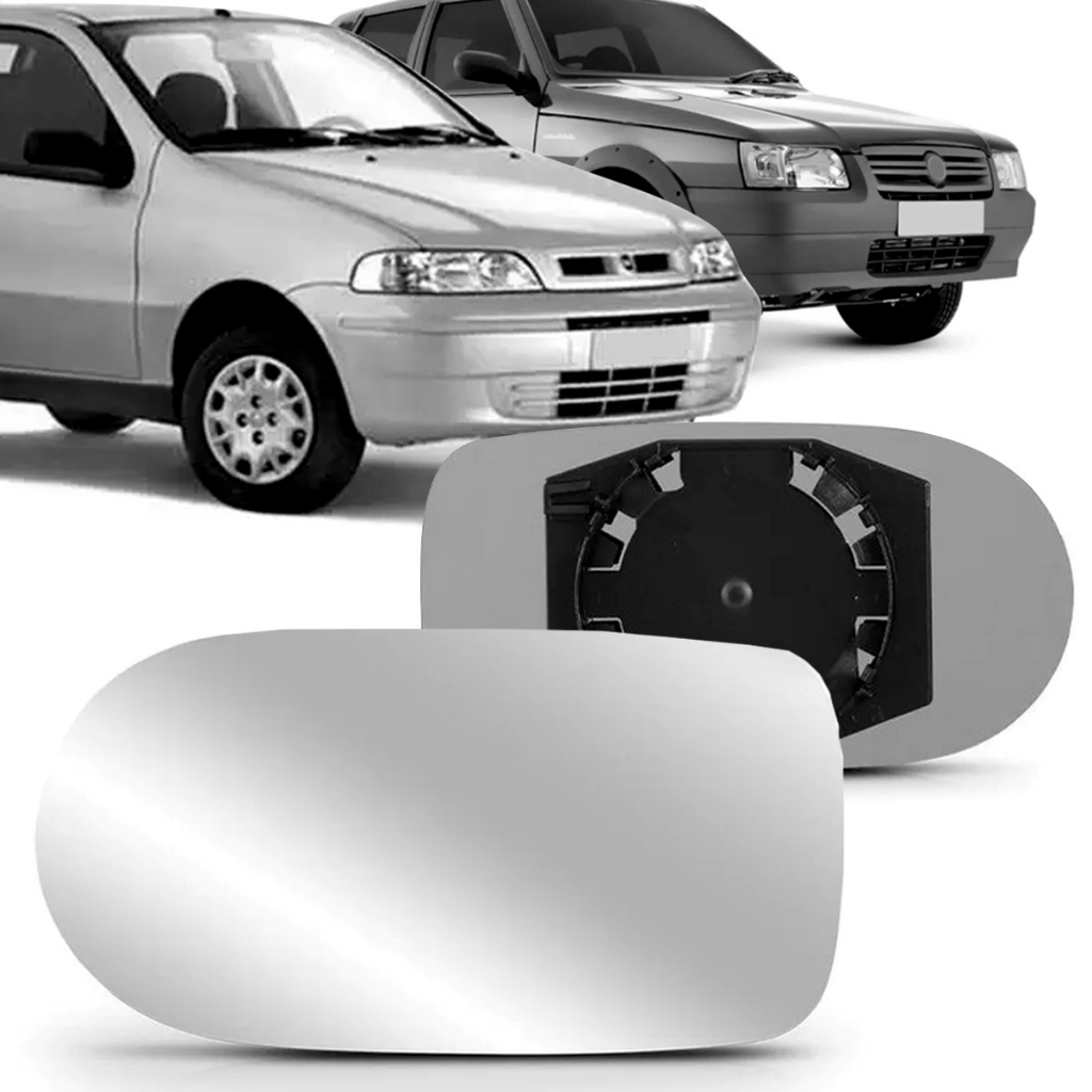Refil lente com base espelho retrovisor Palio Siena Strada 2001 a 2010 Uno Fiorino 2004 a 2012 em Oferta na Shopee