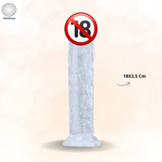 Pênis Pinto Dildo Em Silicone Transparente Com Ventosa