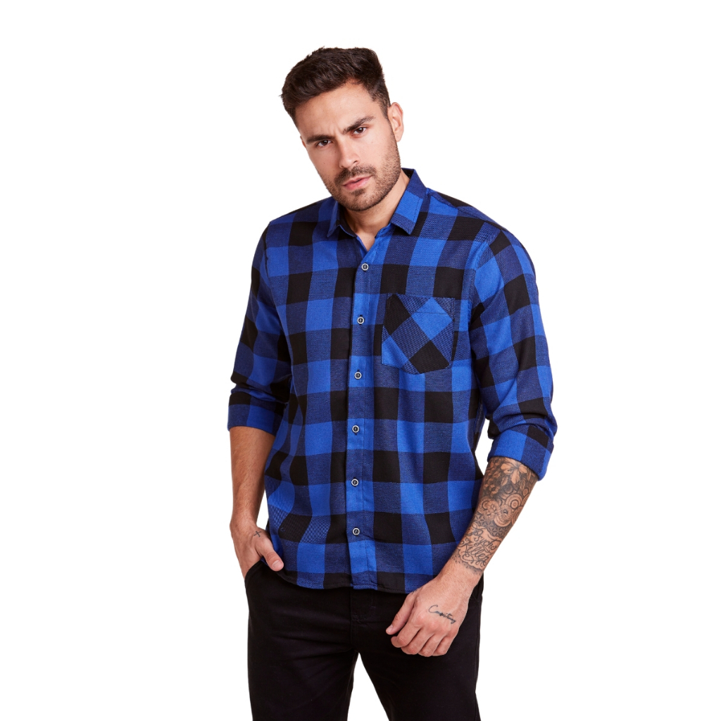 Camisa Xadrez Masculina Manga Longa Flanelada