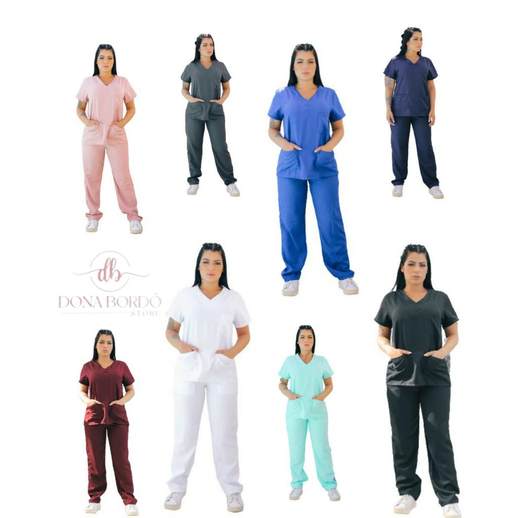 Pijama Cirúrgico Feminino Scrub Calça E Camisa - Hospital Clinica Consultório 10