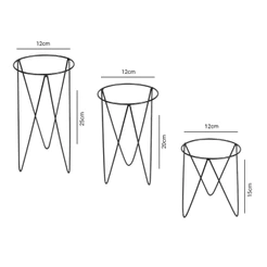 Suporte Tripé Vasos e Plantas Jardim Kit com 3 Peças
