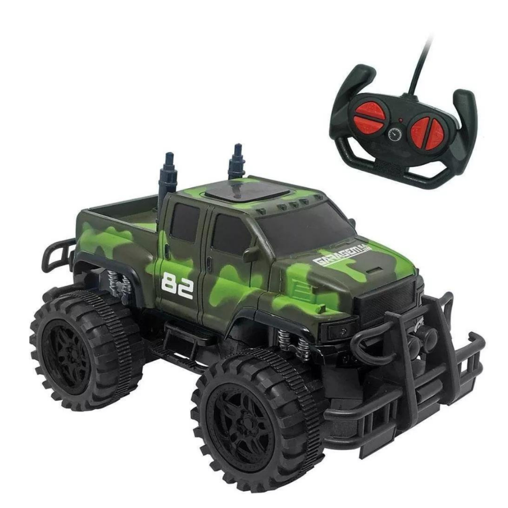 Carro de Controle Remoto Com Pilha Prime Mission Verde Camuflado Rc7