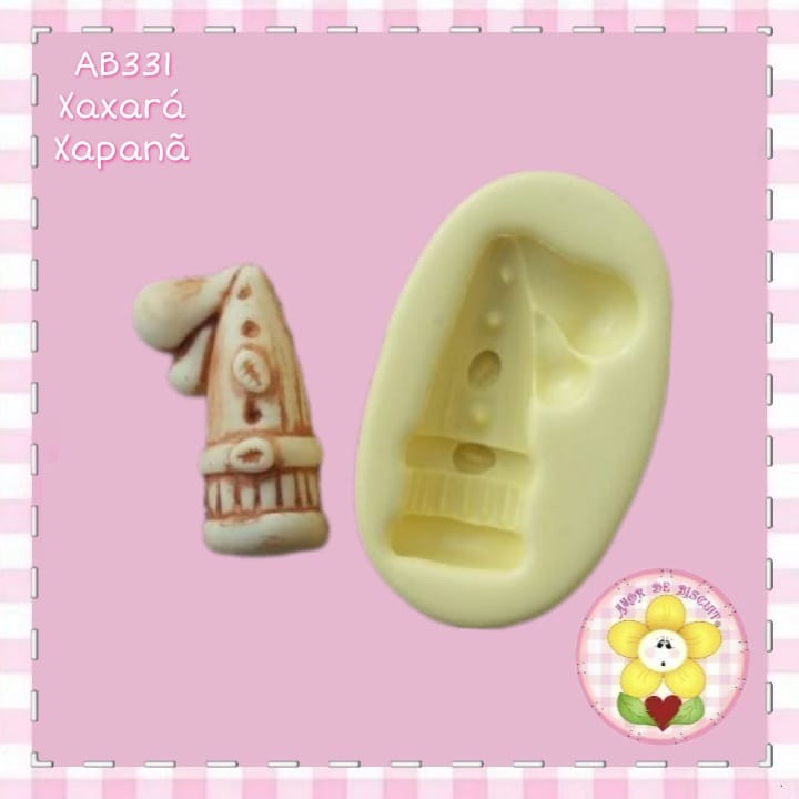 Xaxará Orixá Xapanã AB331  Molde de silicone -  biscuit, apliques, enfeites, velas, resina, gesso, porcelana fria, sabonetes, bijuterias.