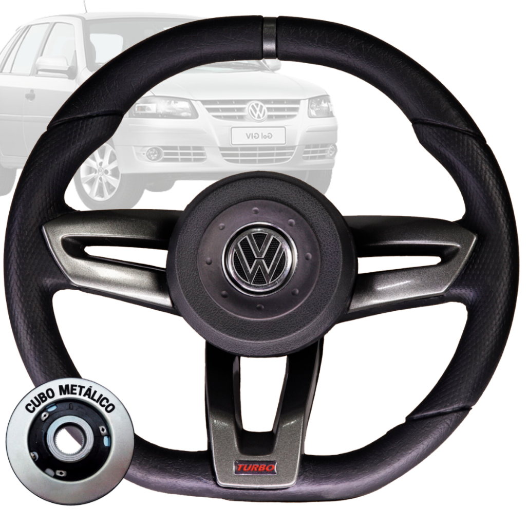 Volante Esportivo Grafite Vw Polo Novo Voyage G5 Volcano