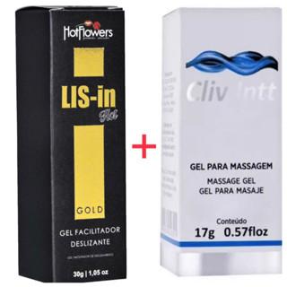 Kit Cliv 17g + Lis In 30g - Cliv Intt Gel Anal Sem Dor Dessensibilizante + Lis-in Gold Lubrificante Anestésico Anal Extra Forte Sex Shop