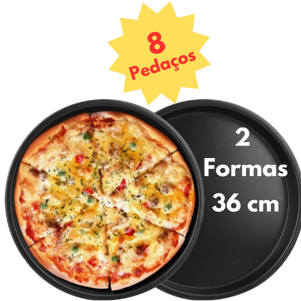 Forma De Pizza Assadeira Antiaderente Bandeja Kit Com 2