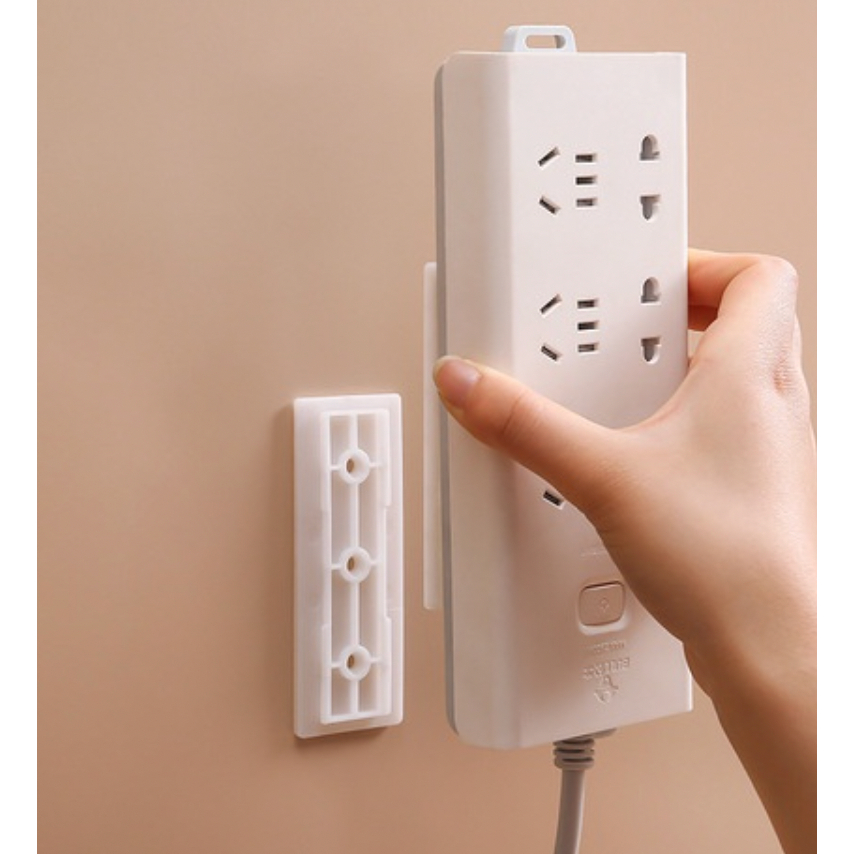 KIT 1/4 Adesivo De Parede Sem Furar Plug Fixer De Tomada Auto Organizador De Fios/Suporte Linha De Tomada  Quarto Cozinha Prateleira