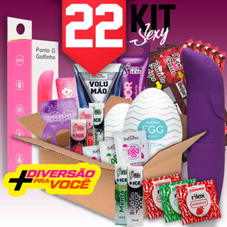 Kit Erótico Sexy Shop Para Casais 22 Itens Diversos Com Vibradores E Lubrificantes Embalagem Discreta