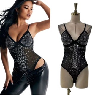 Body divo em tule de alcinha e aplicativo strass ASPE66