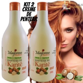 kit 2 Creme para Pentear Manteiga de Karité 500ml Maycrene