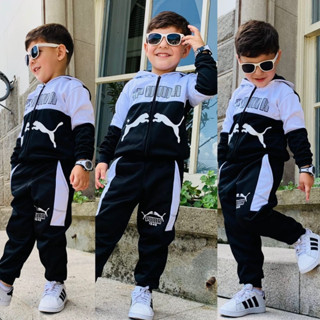 Conjunto De Roupa Infantil Casual De Chimpa Flanelado Com 2 ou 3 Pçs Para Crianças De 2-12 Anos