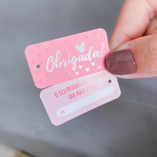 Mini Tag/Etiqueta “Obrigada” para vendas/pedidos/envios mensagem para o cliente - 25 unidades em Oferta na Shopee