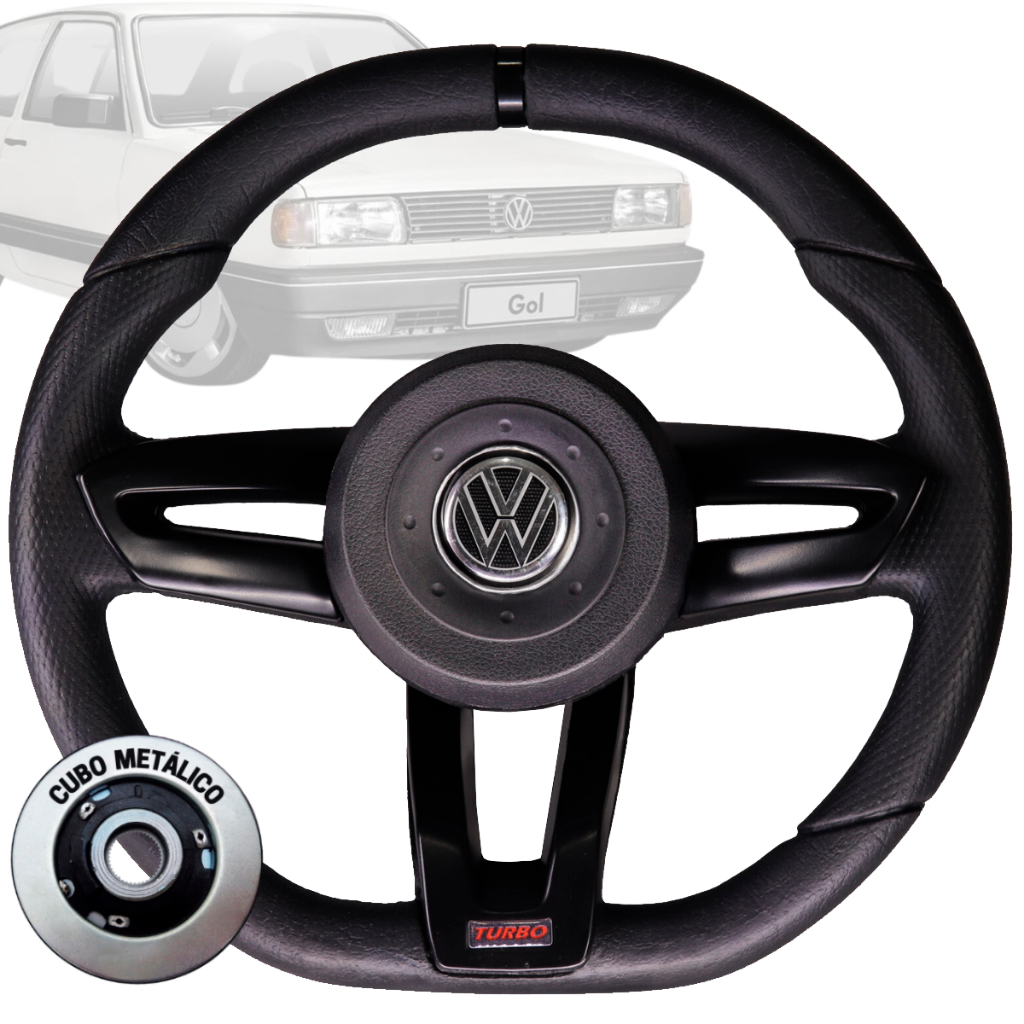 Volante Esportivo Preto Vw Parati Saveiro Santana Quadrado kombi saveiro variant brasília Volcano