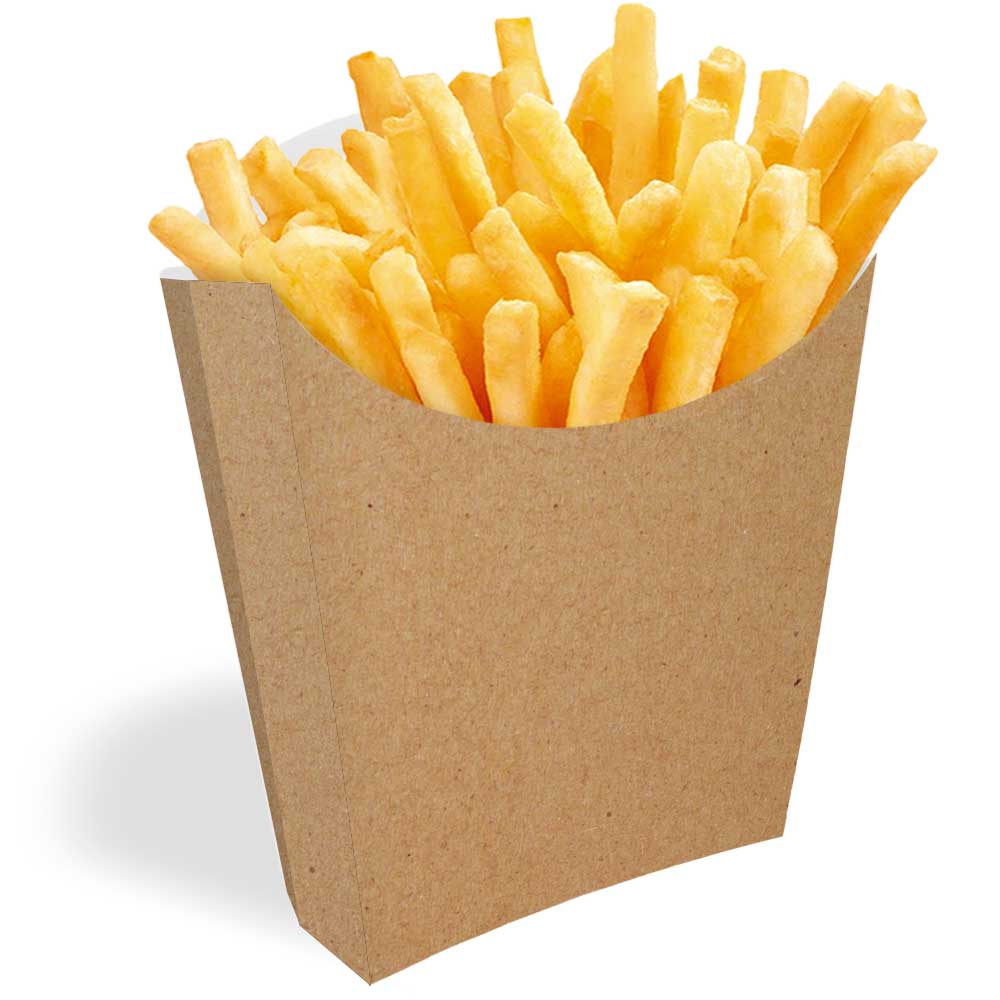 Caixinha Embalagem Pequena Pequena para Batata Frita e Salgadinhos - Kraft - 500 unidades