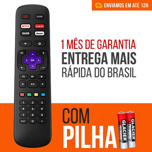 Controle Remoto Universal Tv AOC Roku Netflix Google Play Sky9091
