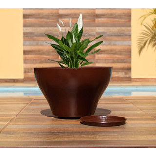 Vaso Para Plantas Bojo Elegance Polido N2 Com Prato