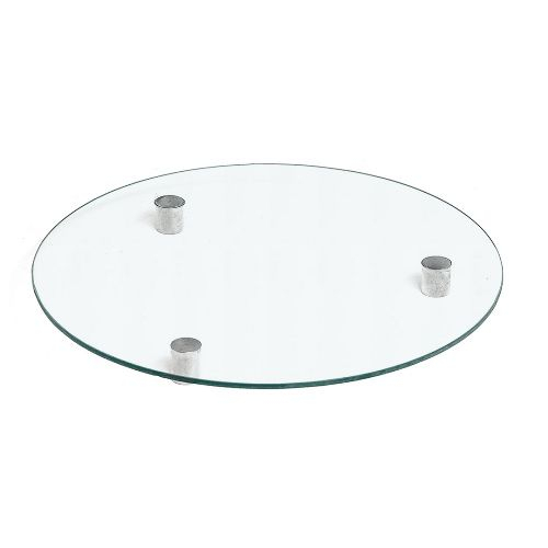 Tábua Suporte de Bolo, Prato Bolo, Doces e Cupcake Redonda/Quadrado Buffet de Vidro 3mm 25Cm, 30Cm e 40Cm