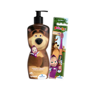 Kit Masha e o Urso Sabonete Líquido 400ml + Escova Dental