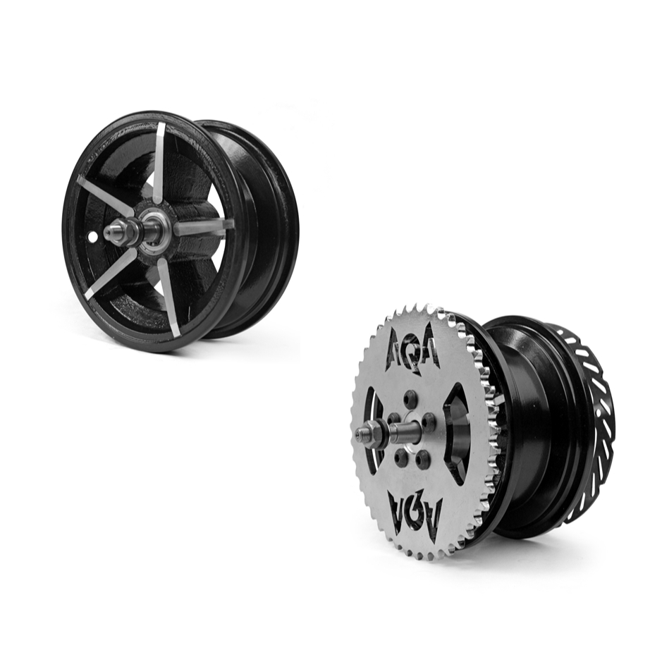 Kit Roda Com Coroa E Disco Para Mini Moto E Patinete Motorizado Aqa