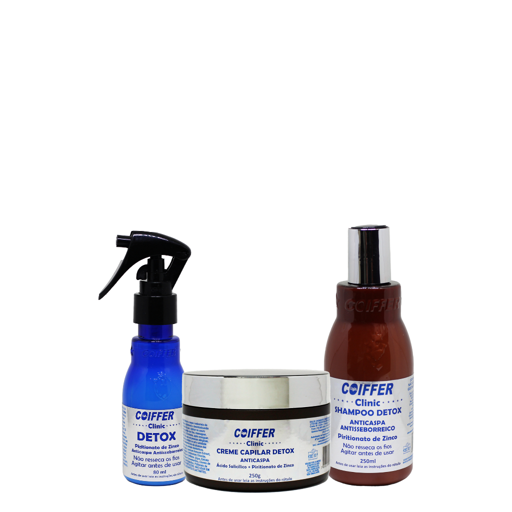 Kit Detox Anti Caspa e Seborréico 3un. Coiffer