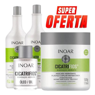 KIT CICATRIFIOS INOAR SHAMPOO1L+CONDICIONADOR 1L+MÁSCARA 500G+ÓLEO CICATRIFIOS 7ML em Oferta na Shopee