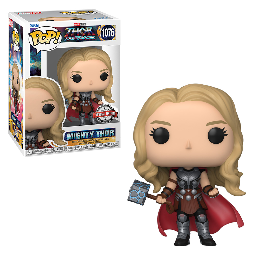 FUNKO POP MARVEL THOR: LOVE AND THUNDER EXCLUSIVE - MIGHTY THOR 1076 NOVO ORIGINAL