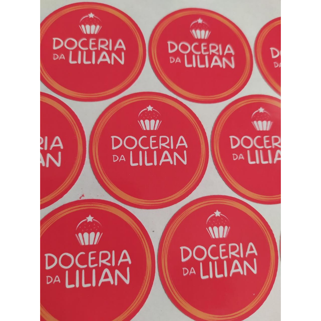 Adesivos personalizados com a sua logo recortados 3x3, 4x4 ou 5x5cm em Oferta na Shopee