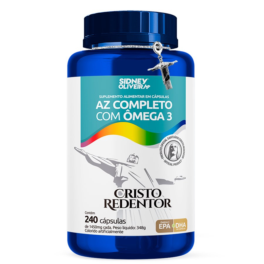 A-Z Completo + Ômega 3 Cristo Redentor 240 cápsulas Sidney Oliveira