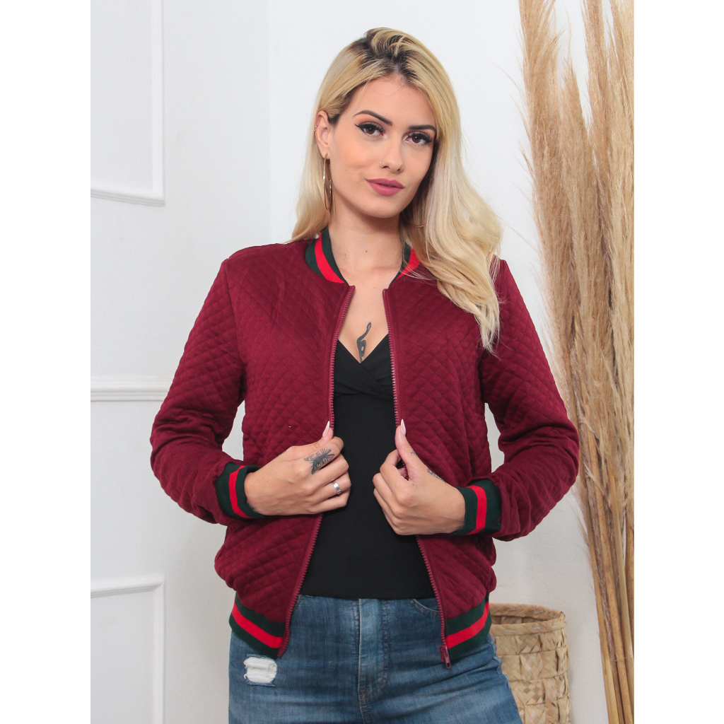 Jaqueta Bomber - Com detalhes - Super discreta