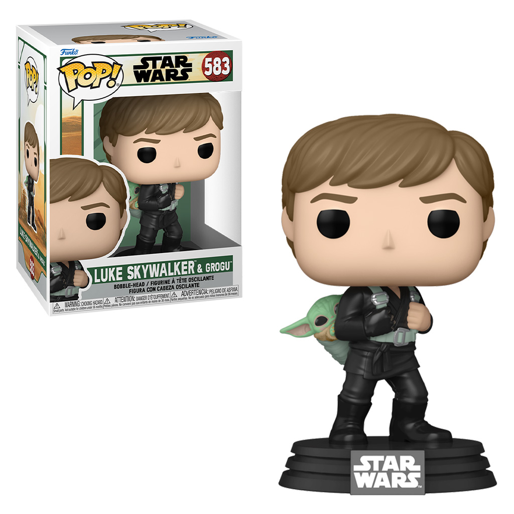 FUNKO POP STAR WARS: THE BOOK OF BOBA FETT - LUKE SKYWALKER WITH GROGU 583 NOVO ORIGINAL