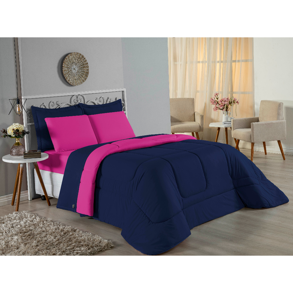 Edredon de Malha Casal Queen Avulso Liso Dupla Face 100% Algodão Fio 30/1 - 2.40mx2.20m