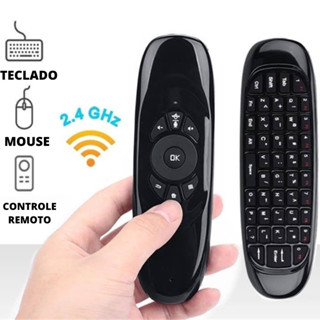 Controle Remoto Com Mini Teclado Sem Fio Universal Para Smart Tv Notebook Computador Led Rgb Wireless