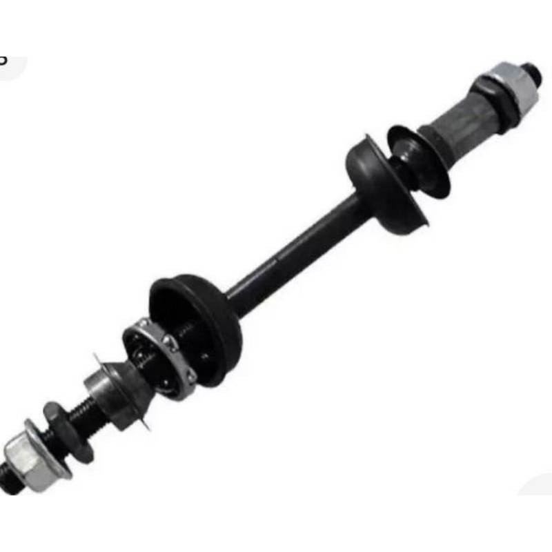 Eixo traseiro 3/8x175 preto com caixa com colar com espaçador