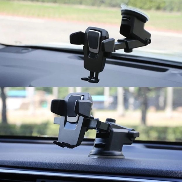 Suporte Celular Gps Carro Veicular Trava Automática Resistente Ajuste Rotação Base