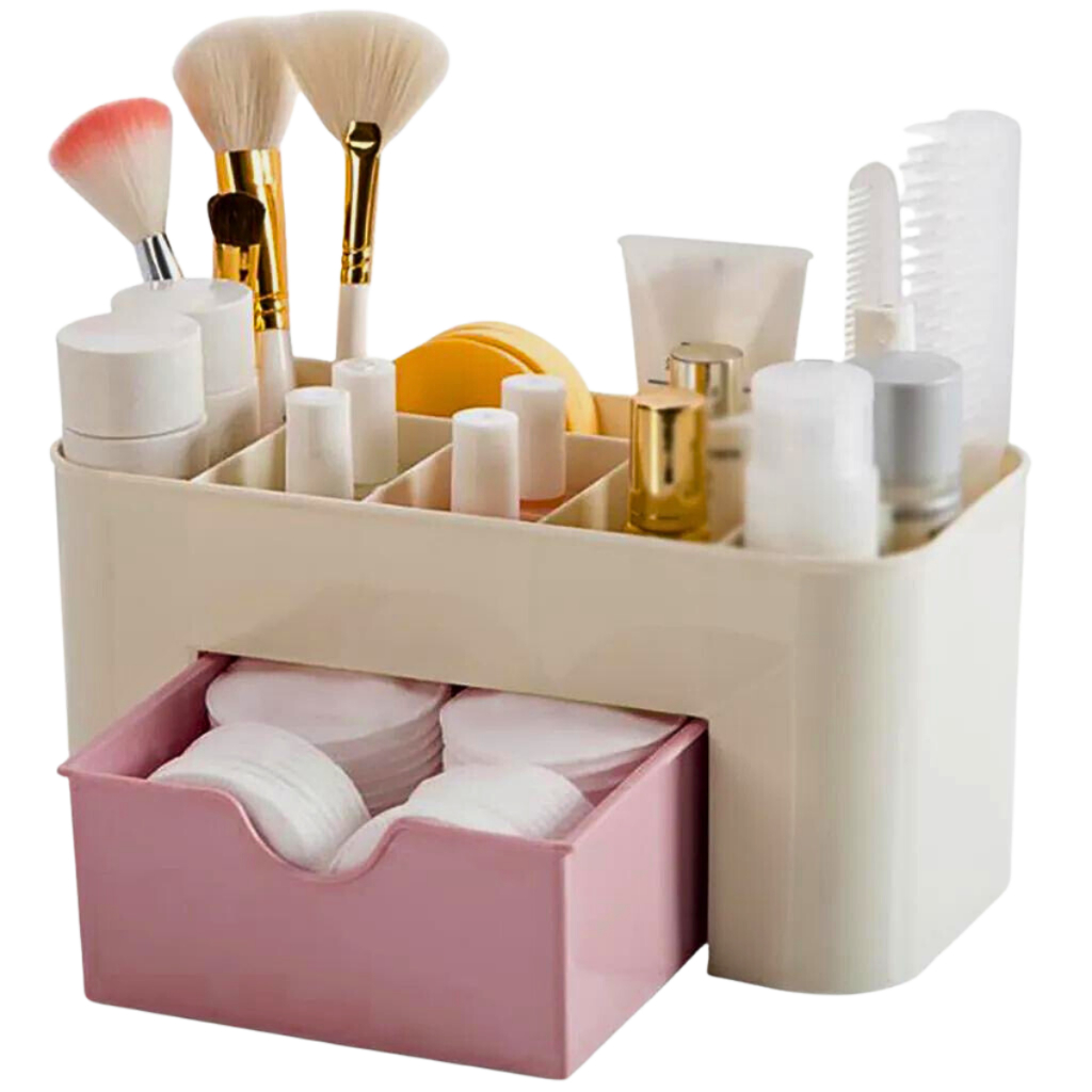 Porta Maquiagem Cosméticos Organizador Escritório Mesa Multiuso Porta Treco Gaveta Caneta